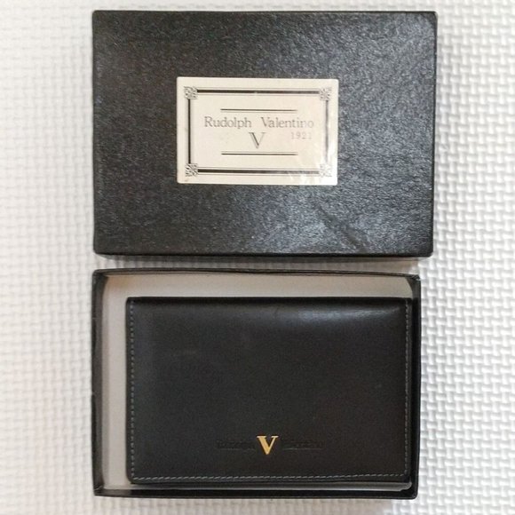 Valentino Bags Valentino Card Holder W Box Black Leather Wallet